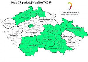 Mapa kraju s podporou TKOSP